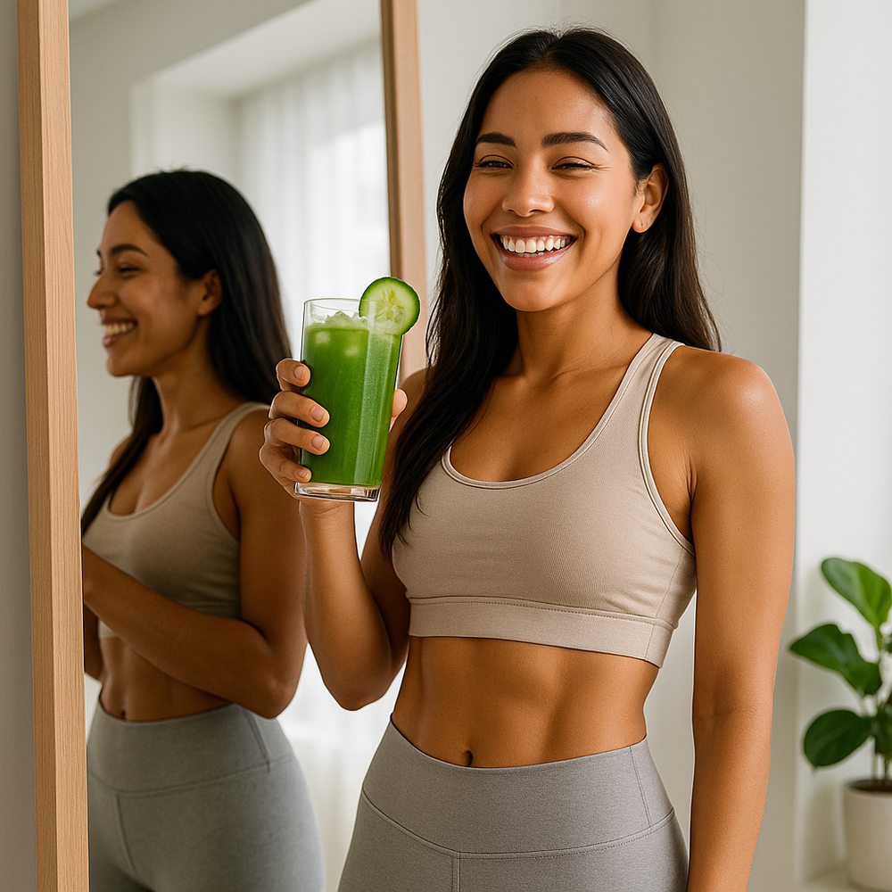Vitalii MixGreen batido verde en polvo y jugo verde natural con 50 billones de probióticos, té matcha, moringa, chlorella y espirulina, suplemento saludable con registro INVIMA para digestión, desinflamación y energía